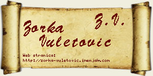 Zorka Vuletović vizit kartica